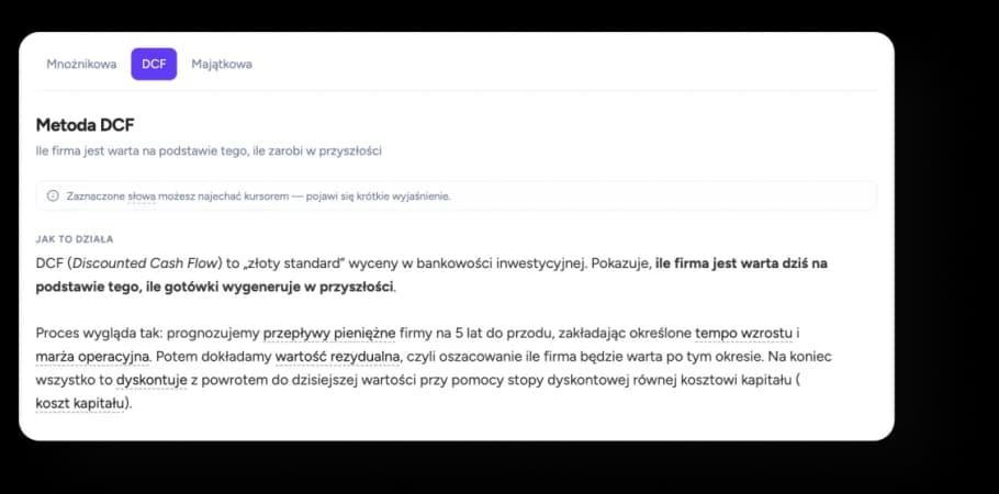 Karta metody DCF