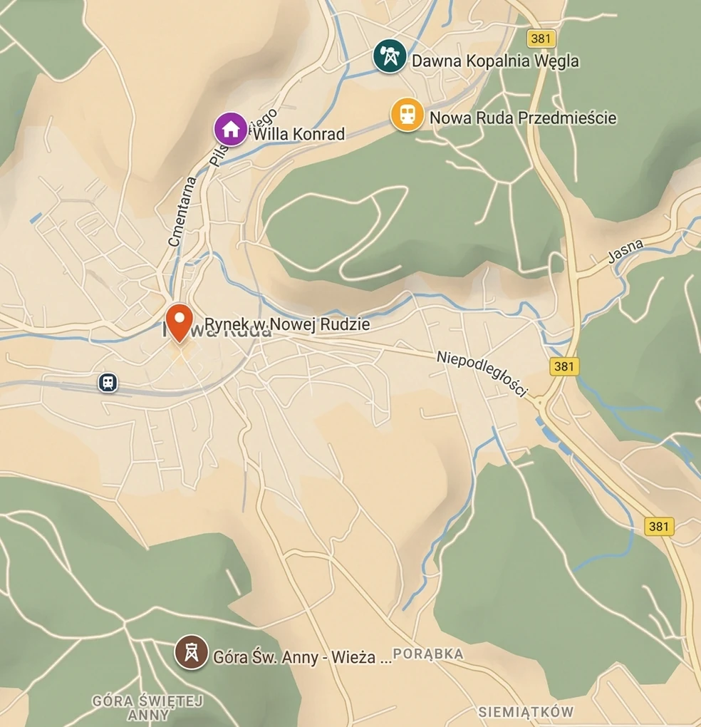 Mapa okolicy Willi Konrad w Nowej Rudzie